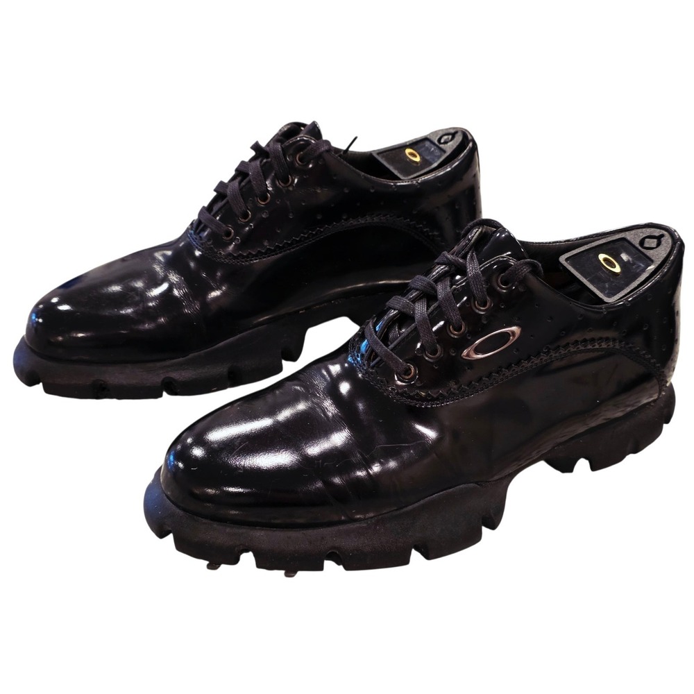 Oakley Tuxedo Golf Shoes Black Leather Made in Italy Men's 8.5 Rare Vintage